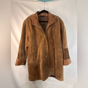 Vintage A&S Selections brown suede leather woman coat winter mobwife chic